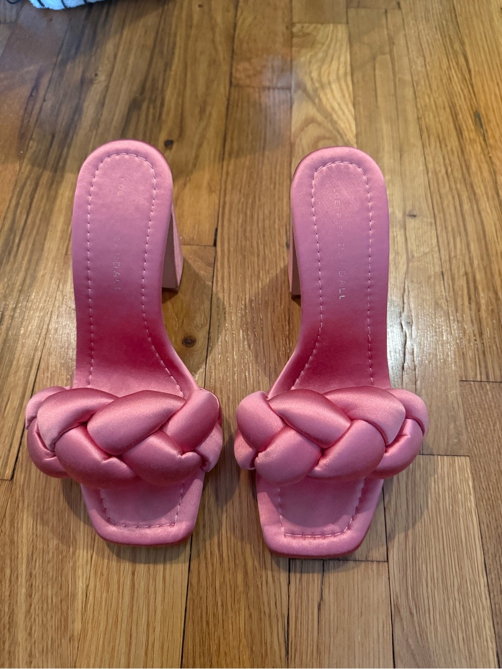 Loeffler Randall Pink Braided Slide Heeled Sandals - Women